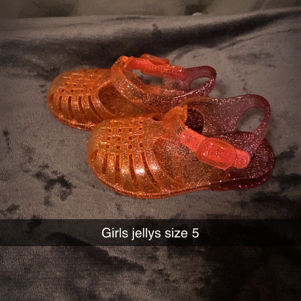 Sparkly Orange Kids Jelly Shoes